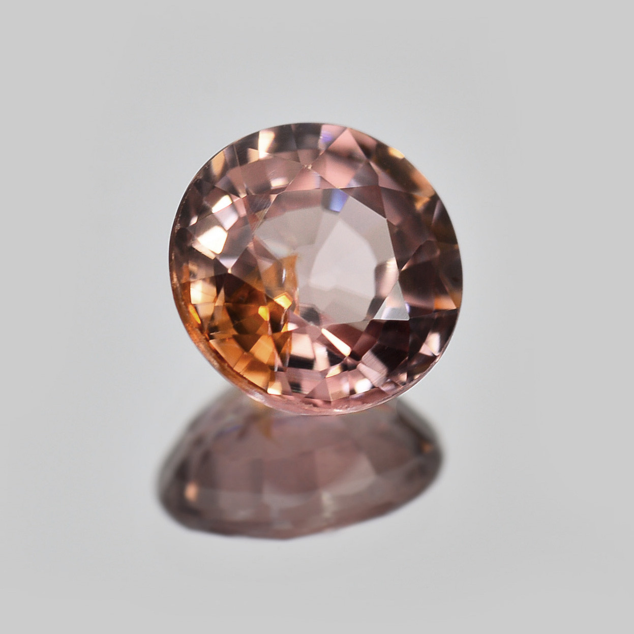 ソ付 オレンジピンク ジルコン 0.983ct ルース ラウンド