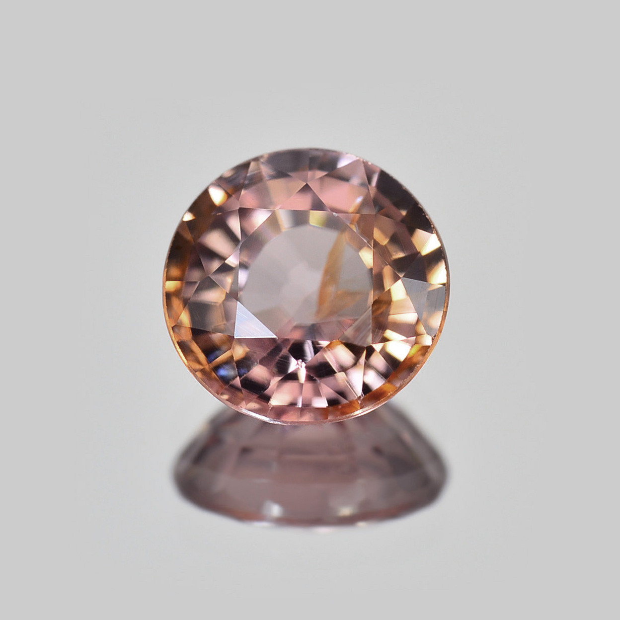 ソ付 オレンジピンク ジルコン 0.983ct ルース ラウンド