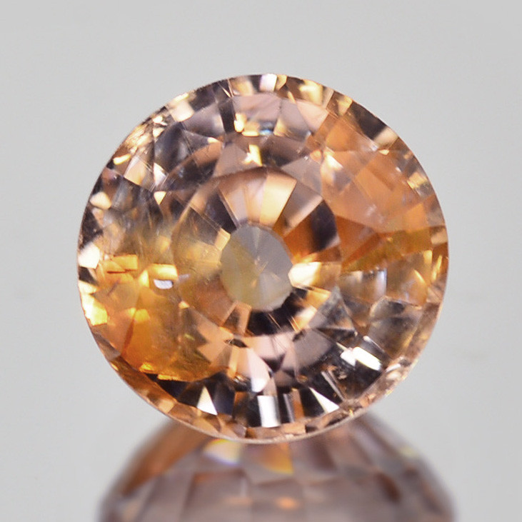 ソ付 ピンクオレンジ ジルコン 0.809ct ルース ラウンド