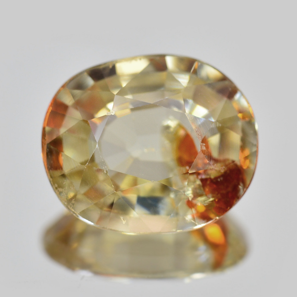 加工OK ソ付 イエローオレンジ ジルコン 1.563ct ルース オーバル