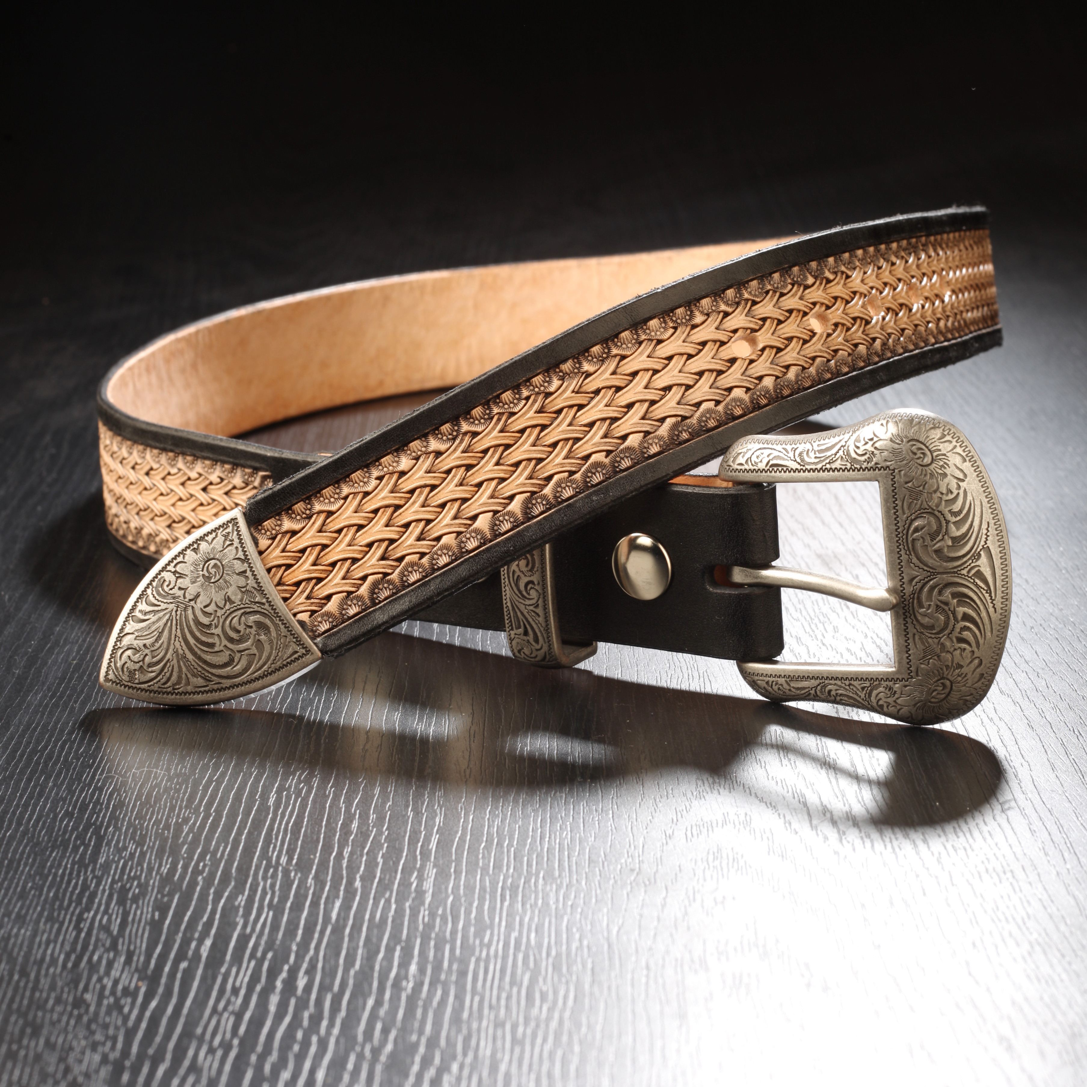 ウエスタンベルト　レンジャーバックル（3ピースバックル） サイズオーダー可