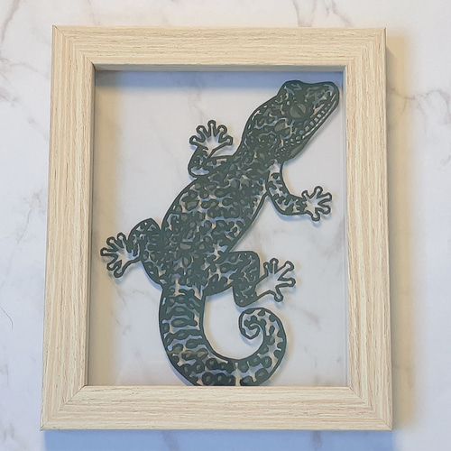 レオパードゲッコー　絵画　額縁ありなし選べます。 レオパードゲッコー 原画 額縁ありなし選べます。