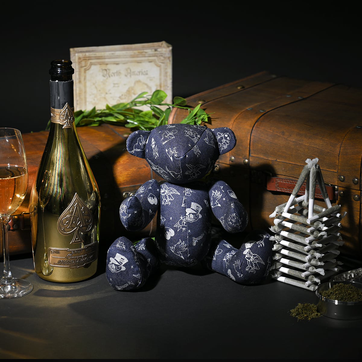 [ENTRAMBI] 岡山デニム アメトラ タトゥー柄 テディベア 高級 コレクション メンズ レディース 日本製 プレ