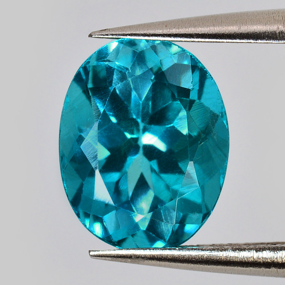 ソ付 アパタイト 2.410ct ルース オーバル ピーコックブルー