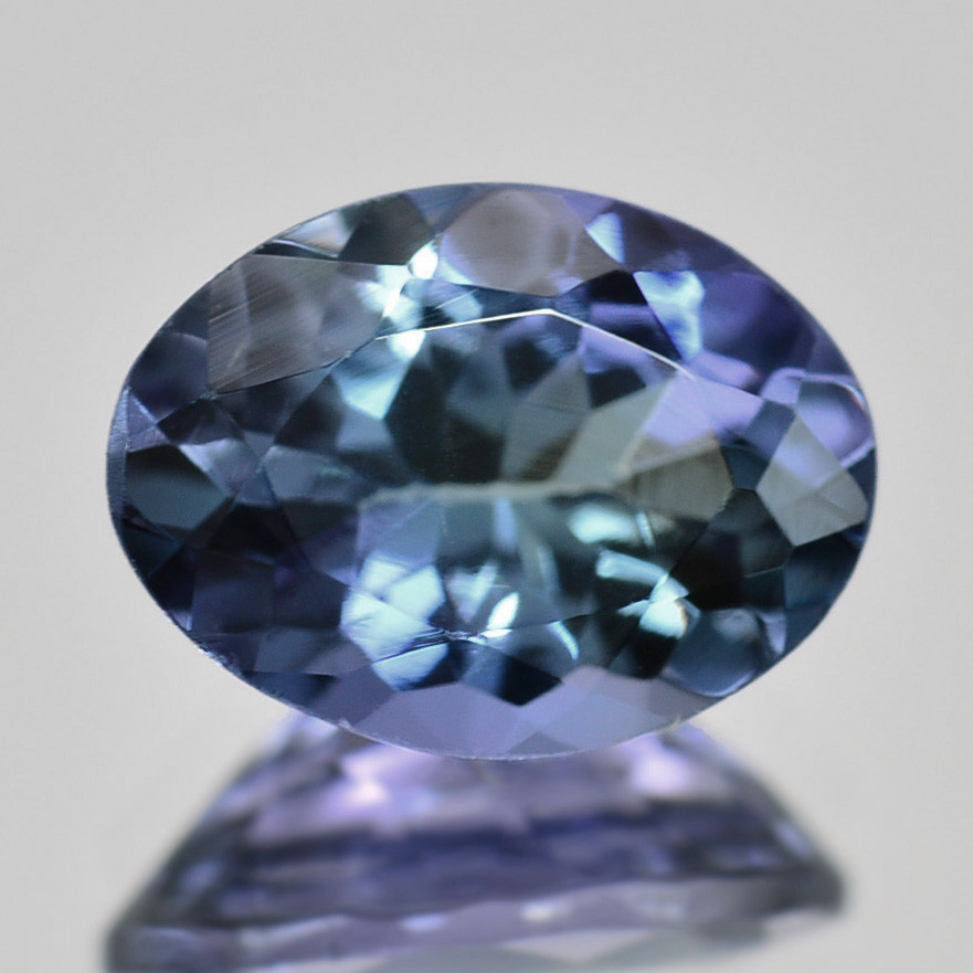 ◆加工OK ソ付 0.746ct 非加熱 タンザナイト オーバル バイカラー ルース