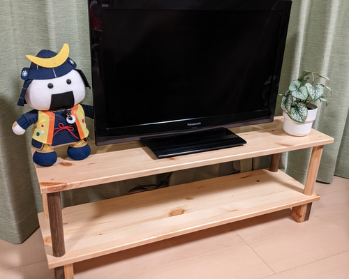 木製テレビ台 　角脚&丸支柱 91cmテレビラック　リビング インテリア　TV da4f82aa773f94dfae0145fe36acd8