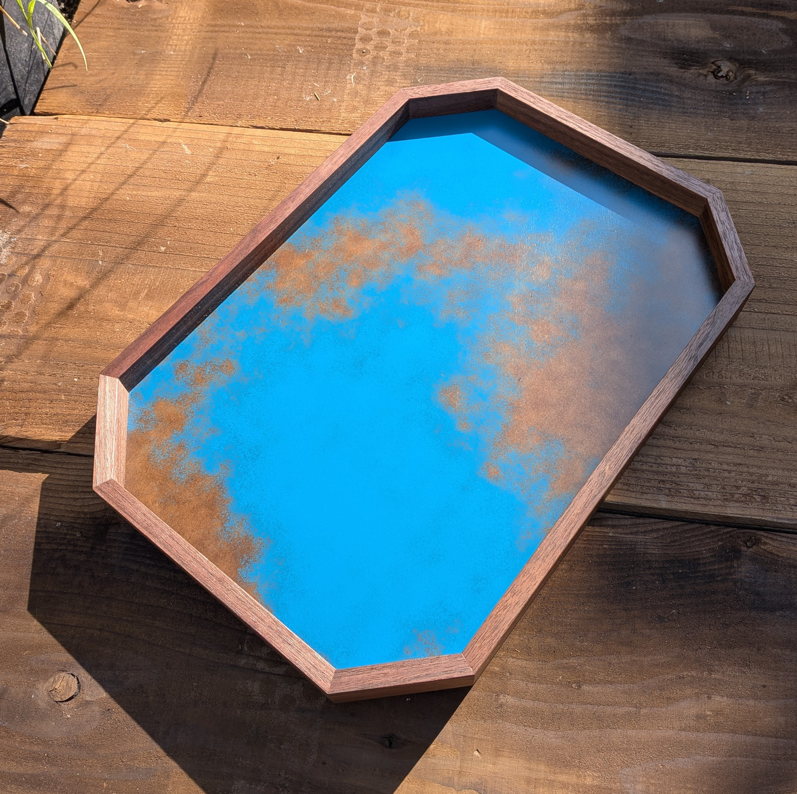 八角形トレー　ウォールナット