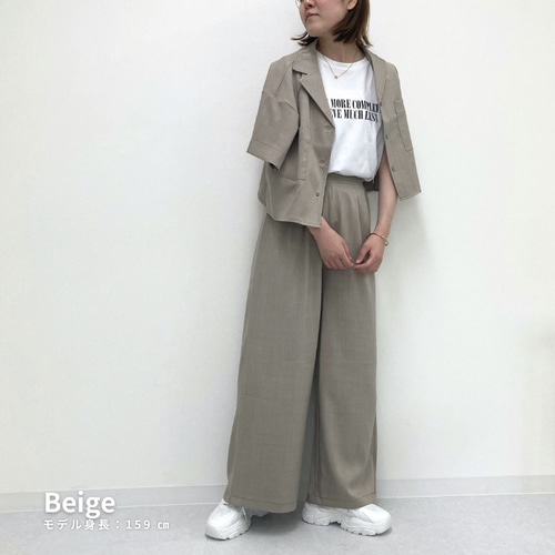 セットアップ 半袖ジャケット ワイドパンツ カジュアル 楽天市場】【7/23！クーポンで3,830円】 セットアップ 半袖