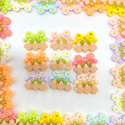 ガーデン フェンス デコパーツ デコレーション 花 可愛い 1枚目の画像