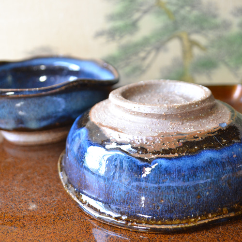 新着！】 小鉢2個セット(コスモブルー)渦巻 鉢 ☆萩焼き 陶器 お椀