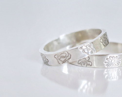 誕生花 (選べる4種)》フラットリング SV950 シルバー ピンキーリング