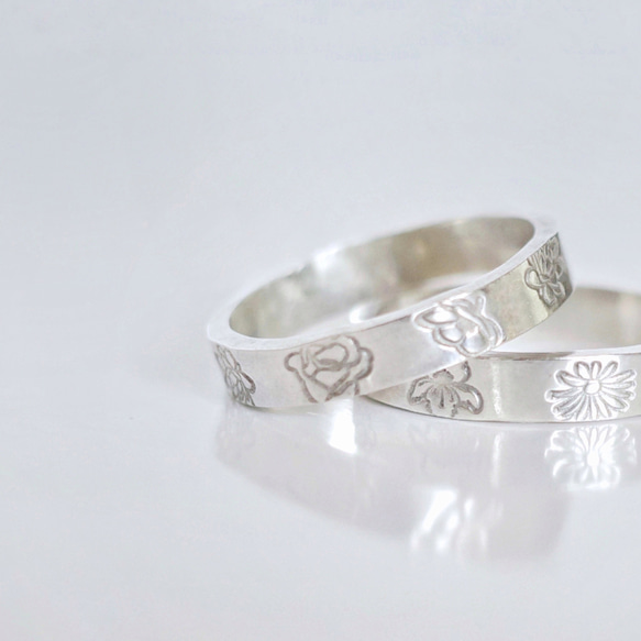 誕生花 (選べる4種)》フラットリング SV950 シルバー ピンキーリング