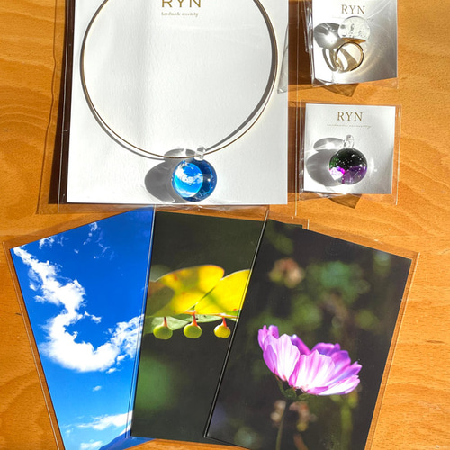 雫ガラス ペンダント(SS) 「宇宙のしずく」 ネックレス・ペンダント 琳