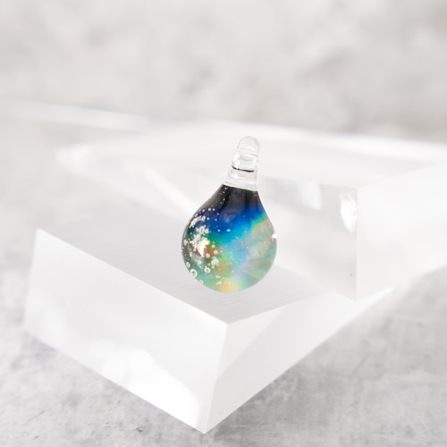 雫ガラス ペンダント(SS) 「宇宙のしずく」 ネックレス・ペンダント 琳