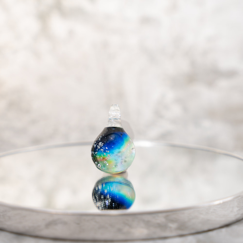 雫ガラス ペンダント(SS) 「宇宙のしずく」 ネックレス・ペンダント 琳