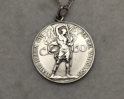 大天使ミカエル　 バチカン市国のネックレス　 着けっ放しOK 大天使ミカエル バチカン市国のコインネックレス 着けっ放しOK