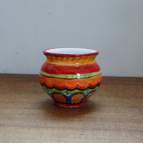 鉢カバー 8cm マヨリカ焼き シチリアnuova イタリア陶器 フラワー