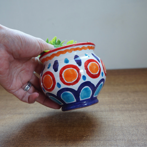 鉢カバー 8cm マヨリカ焼き シチリアnuova イタリア陶器