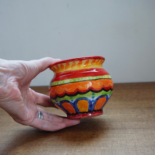 鉢カバー 8cm マヨリカ焼き シチリアnuova イタリア陶器