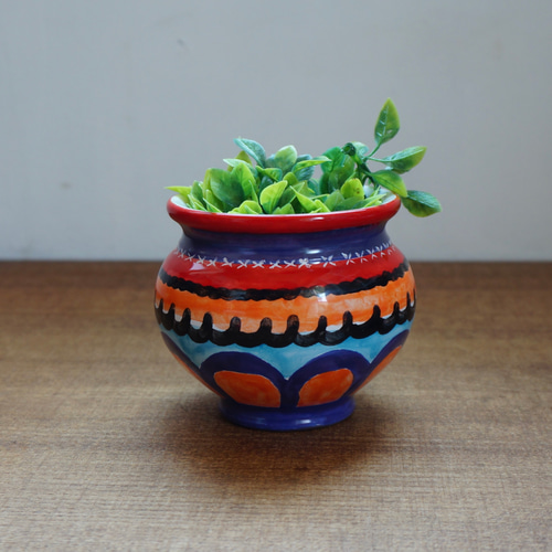 鉢カバー 8cm マヨリカ焼き シチリアnuova イタリア陶器 フラワー