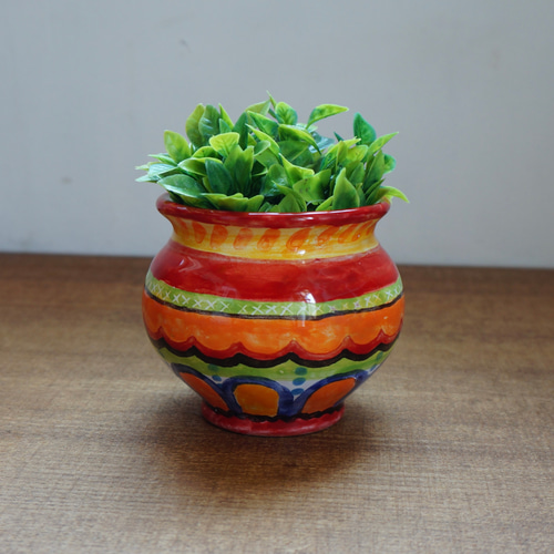 鉢カバー 8cm マヨリカ焼き シチリアnuova イタリア陶器 フラワー