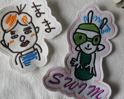 子どもの絵刺繍【ワッペン】似顔絵刺繍 シールワッペン 敬老の日 入園