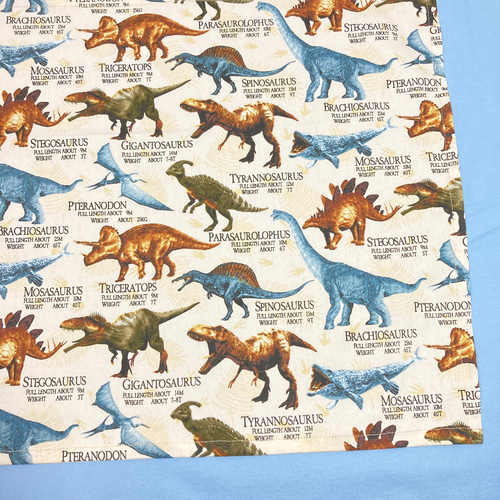 大きなランチマット60cmx40cm リアル恐竜 図鑑 ベージュ ランチョン