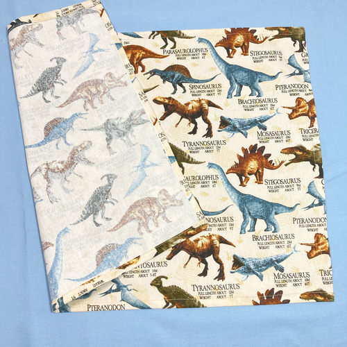 大きなランチマット60cmx40cm リアル恐竜 図鑑 ベージュ