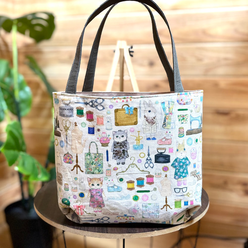 専用ページ　ユキエモン　トートバック ⭐︎ユキエモン生地使用⭐︎ミニトートバッグ⭐︎ナチュラル感のある