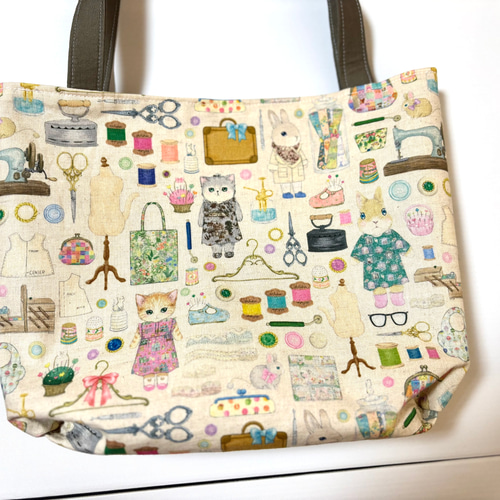 ⭐︎ユキエモン生地使用⭐︎ミニトートバッグ⭐︎ナチュラル感のある