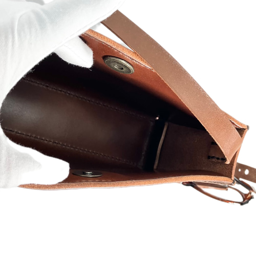 引き出しメガネケース付きショルダーバッグ 全8色 《受注生産》手縫い