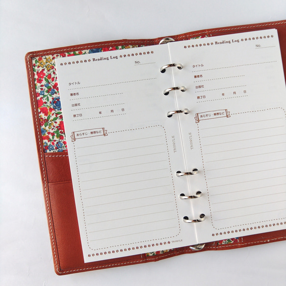 品番：B-18】バイブルサイズ / 読書ログ：システム手帳リフィル 手帳