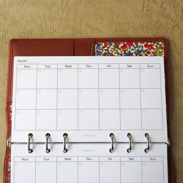 【品番：B-25】バイブルサイズ / マンスリー / 横型 [見開き1カ月]：システム手帳リフィル 3枚目の画像