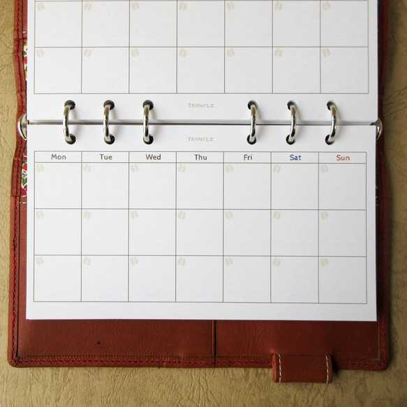 【品番：B-25】バイブルサイズ / マンスリー / 横型 [見開き1カ月]：システム手帳リフィル 4枚目の画像