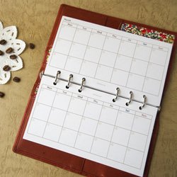 【品番：B-25】バイブルサイズ / マンスリー / 横型 [見開き1カ月]：システム手帳リフィル 2枚目の画像