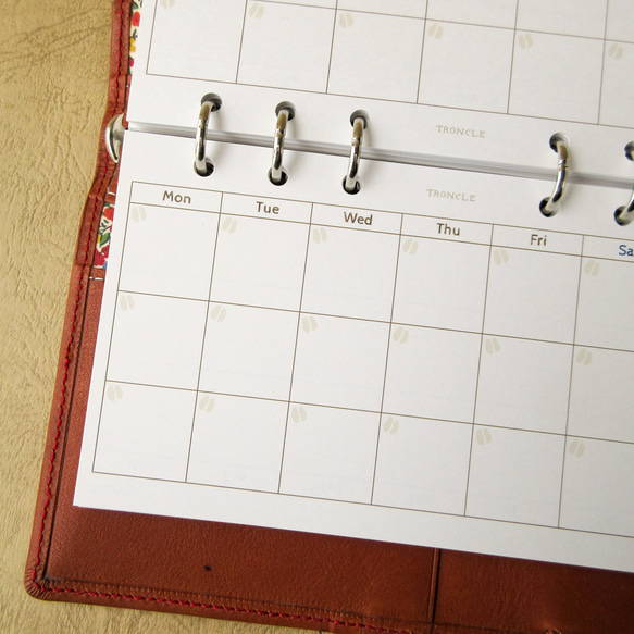 【品番：B-25】バイブルサイズ / マンスリー / 横型 [見開き1カ月]：システム手帳リフィル 5枚目の画像