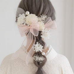 フラワー＆メタルカチューシャ付き 髪飾り22点セット カチューシャ