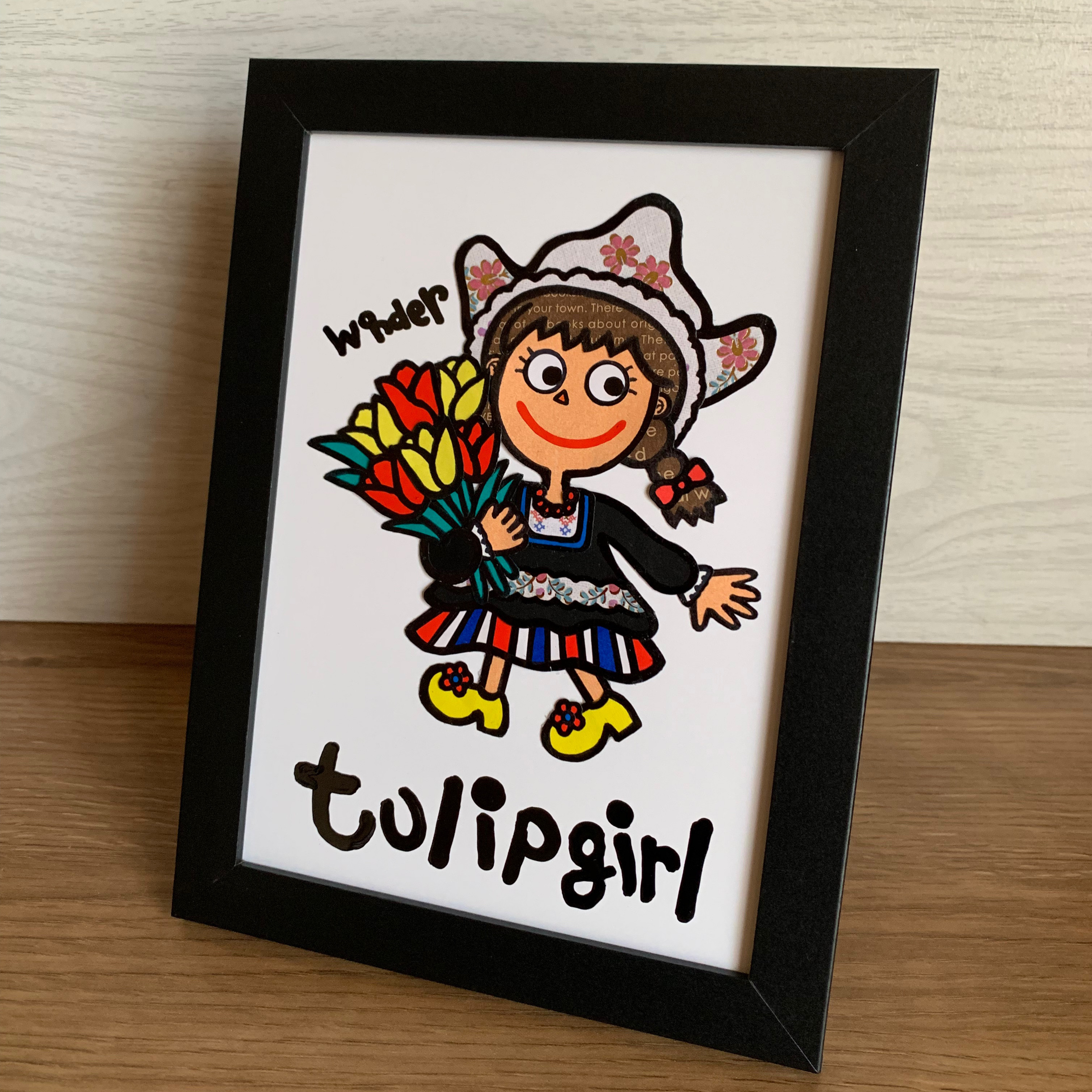 【原画作品】貼り絵★チューリップ娘