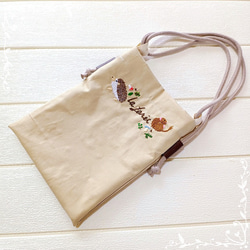 2way☆くま柄キルト（水色）の3roomsトートバッグ トートバッグ プロフ