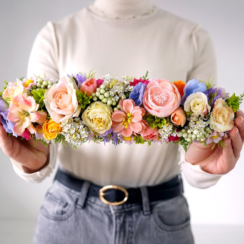 確認用 お花 Line Flower(ラインフラワー)blue/pe アートフラワー HANANEKO