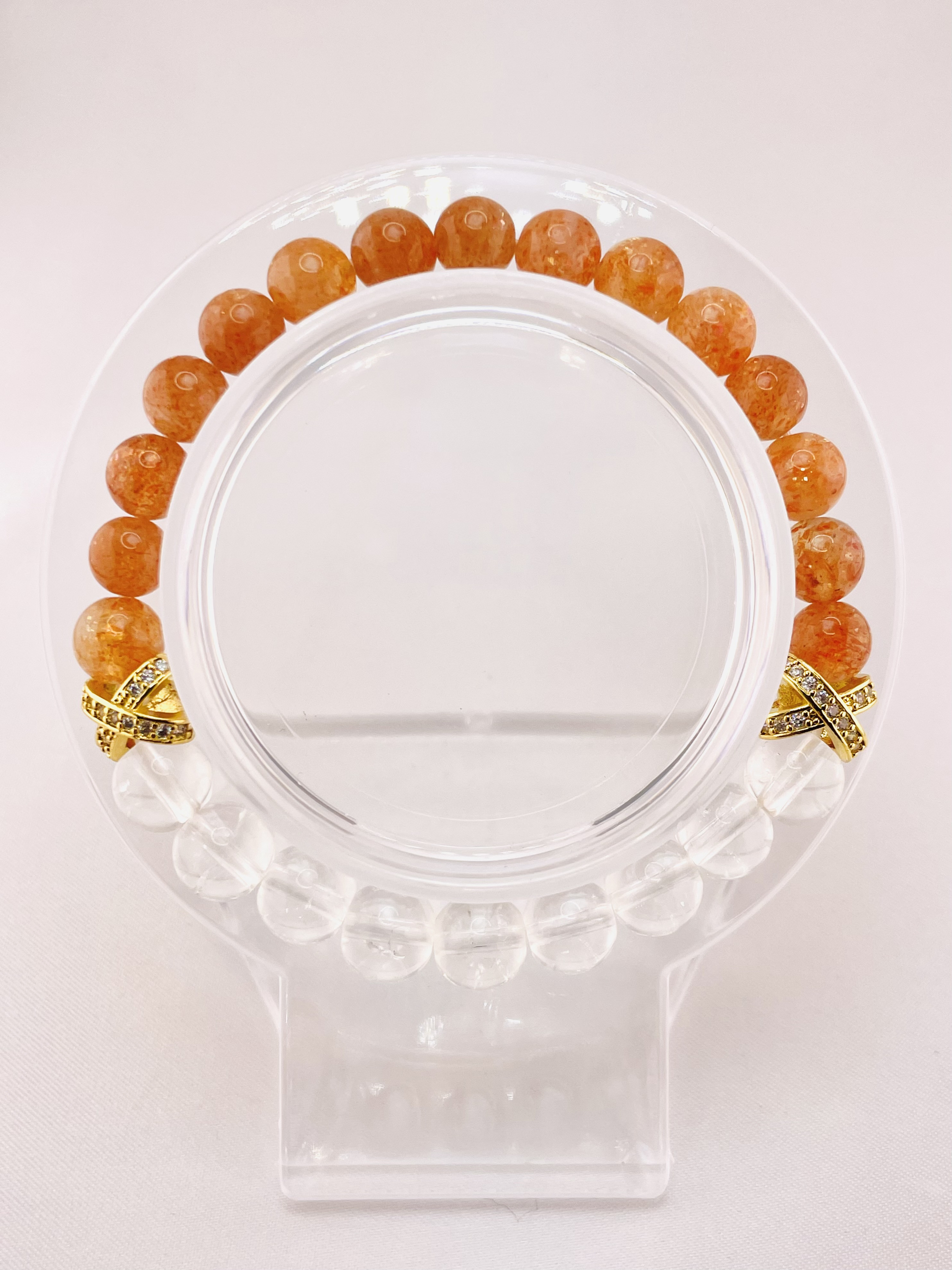 【サンストーン＆水晶】内径約15cm 浄化済み No,252