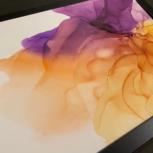 No.63 アルコールインクアート 原画 A4サイズ 絵 抽象 シンプル