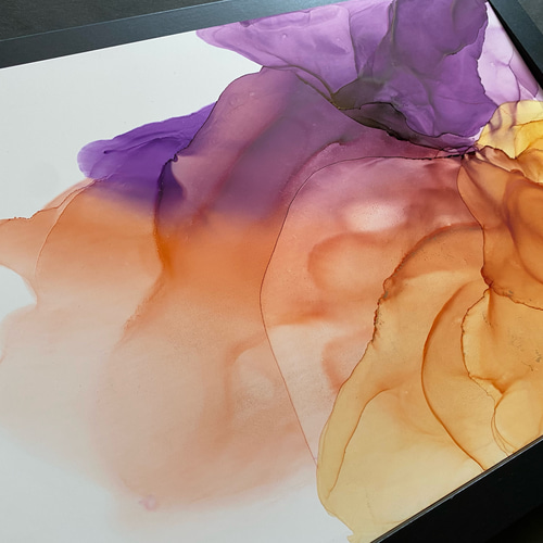 No.63 アルコールインクアート 原画 A4サイズ 絵 抽象 シンプル