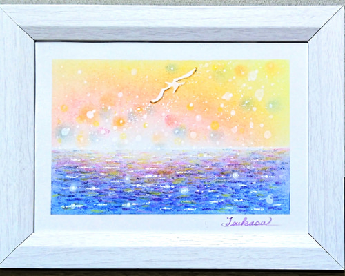 deep ocean   ハンドメイドパステル画　絵画アート原画 パステルアート 七夕のジュエリー・ナイト パステル画原画 絵画