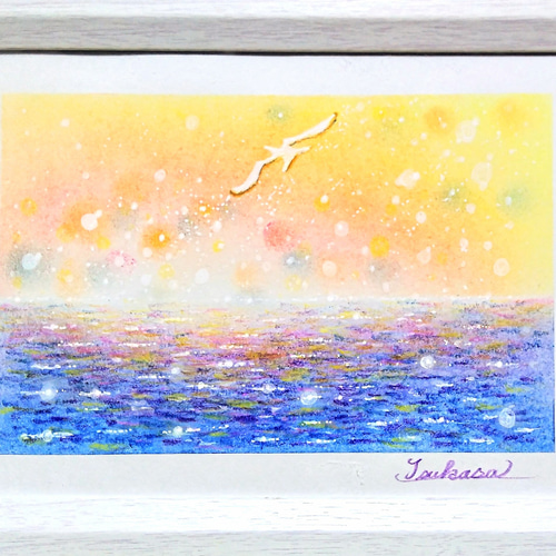 happy rabbit ハンドメイドパステル画　絵画アート原画 a4c9f9bd3cdb6a45c19633647af8c5