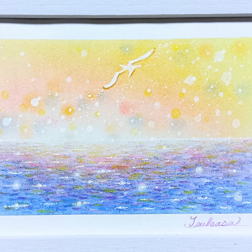 パステルアート 生命羽ばたく希望の海 パステル画原画 絵画 T's Arts