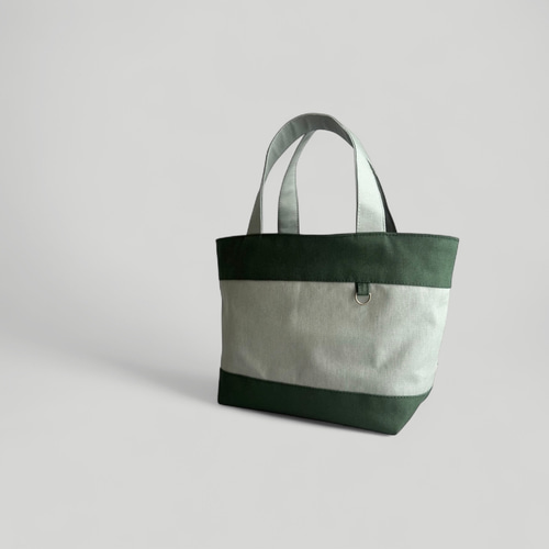 エメラルドグリーン/インド刺繍×帆布◇トートバッグ＆ポーチセット