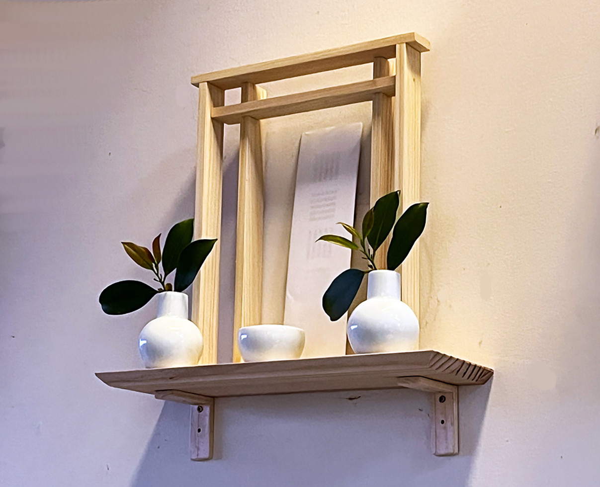 神棚　コンパクト神棚　ミニ神棚　モダン　コンパクト　インテリア　オリジナル　神具付　壁掛け　置き型　おしゃれ　デザイン