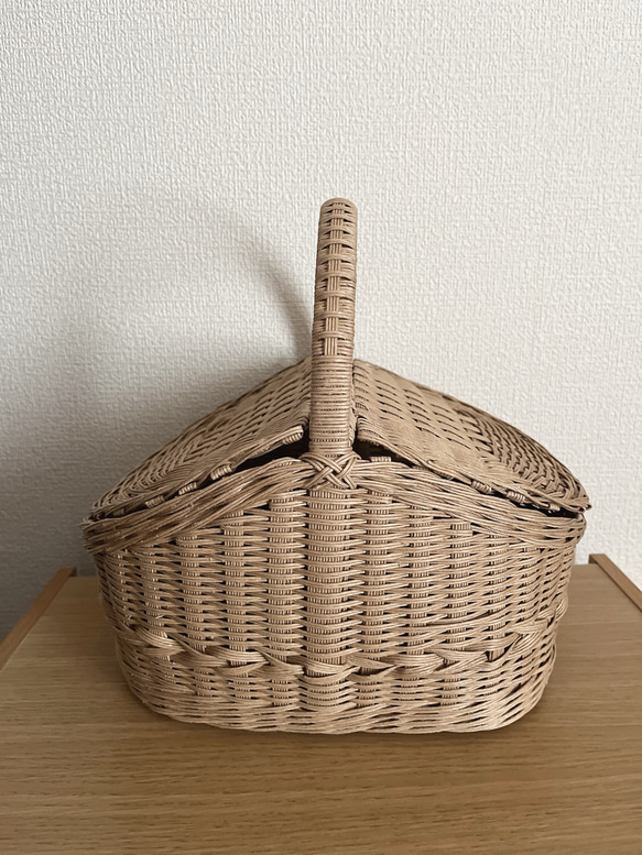 ハンドメイド ピクニックバスケット ピクニックバスケット ナチュラル フリーボックス・小物入れ Kaori