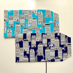 【文庫サイズ】ヨーロッパの街並みのブックカバー ブルー/ネイビー2色展開 6枚目の画像